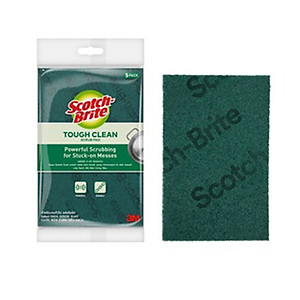 Cước rửa chén siêu sạch Scotch Brite 3M 150x100mm hình chữ nhật đa năng,lấy sạch vết bẩn cứng đầu hiệu quả [Gói 5 miếng]