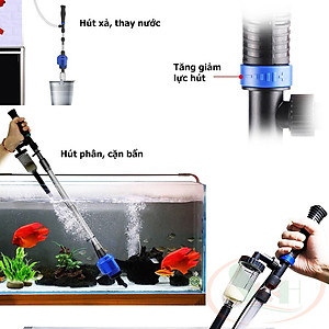 Máy hút cặn Sunsun HXS 02 / 03 Multi Function vệ sinh đáy nền thay nước bể cá tép thủy sinh