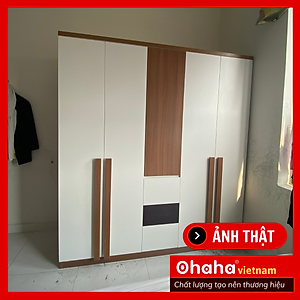 [Kèm Ảnh Thực Tế - Miễn phí vận chuyển & Lắp đặt] TỦ QUẦN ÁO GỖ CÔNG NGHIỆP CAO CẤP 5 CÁNH OHAHA - TQA039