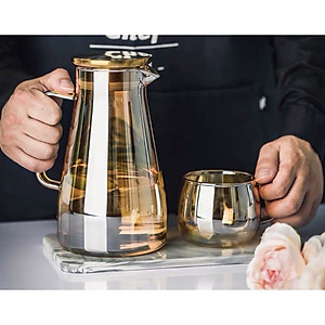 BÌNH THỦY TINH CHỊU NHIỆT ĐỰNG NƯỚC CÁO CẤP ÁNH VÀNG SANG TRỌNG 1,8L - VD97