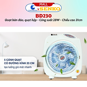 Quạt Bàn Đảo 2 Tấc Senko BD230 - Hàng Chính Hãng - Màu Ngẫu Nhiên