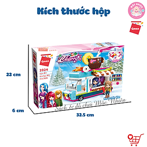 Đồ chơi lắp ráp, xếp hình Qman 2024 - Xe bán đồ uống nóng (329 mảnh ghép) dành cho bé gái trên 6 tuổi