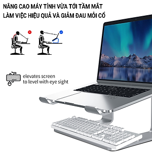 Giá Đỡ Máy Tính Laptop Macbook Besti BTY01 Hợp Kim Nhôm Cao Cấp Giúp Tản Nhiệt Có Thể Tháo Rời - Hàng Chính Hãng 
