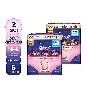 Bộ 2 Băng đêm dạng quần Diana size M-L 5 chiếc/gói