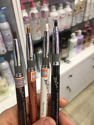 Chì mí kim tuyến Mira Glitter Auto Eyeliner Pen Hàn Quốc tặng kèm móc khoá