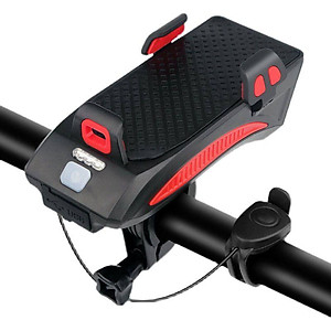 Đèn Pha LED Xe Đạp Siêu Sáng Chống Nước Có Sạc Điện USB Kèm Giá Đỡ Điện Thoại Và Còi Xe Đạp T6, Hỗ Trợ Sạc Lại Điện Thoại Khẩn Cấp Giúp Đạp Xe An Toàn Ban Đêm - Hàng Chính Hãng
