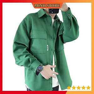 Áo sơ mi nam nữ chất cotton nhung tăm, Áo sơ mi unisex form rộng dài tay khoác ngoài SM03 - MS66