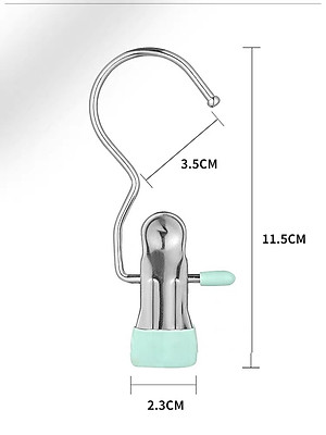 Set 10 Móc Kẹp Treo Quần Áo, Móc Kẹp Đa Năng Chất Liệu Thép Không Gỉ Tiết Kiệm Diện Tích - Giao màu ngẫu nhiên