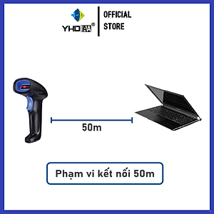 Máy quét mã vạch không dây YHD 1100DW 2D, Đầu đọc Qrcode kết nối USB dùng trên Laptop, PC- Hàng Chính Hãng
