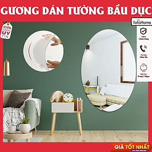 Gương Dán Tường Acrylic 3d Hình Oval 42x27cm