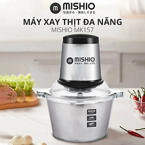 Máy xay thịt đa năng cối inox Mishio MK157 1.8L - Hàng chính hãng