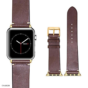 Dây Đeo Apple Watch 49mm 46mm 45mm 44mm 42mm, Chất Liệu Da Bò Cao Cấp, Phong Cách Vintage Hoài Cổ, Tương Thích Các Phiên Bản Series Ultra2/Ultra/SE2/SE/10/9/8/7/6/5/4/3/2/1