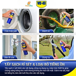 Chai Xịt Tẩy Rỉ Sét WD-40 Multi-Use Product Dầu Chống Rỉ Bôi Trơn, Chống Ẩm, Vệ Sinh Làm Sạch Đa Năng Bảo Dưỡng Xe, Đồ Dùng Gia Đình - Hàng Chính Hãng