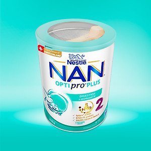 Sữa bột Nestlé NAN OPTIPRO PLUS 2 800g/lon với 5HMO Sản Xuất Tại Thụy Sĩ (6 - 12 tháng)
