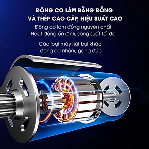 Máy hút bụi kèm máy bơm lốp ô tô máy bơm lốp ô tô 12V có đèn pin