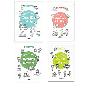 Combo 4 cuốn "Tự lập từ tiểu học" (Ngăn nắp gọn gàng, Dùng tiền hợp lý, Quản trị thời gian, Chăm sóc bản thân)