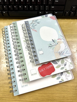 Sổ Lò Xo B5-A5-A6 Takeyo 200 Trang Bìa Nhựa Phong Cách Nhật Bản Dòng Kẻ Chấm Giấy Bảo Vệ Mắt