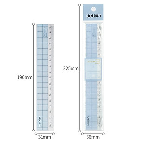 Thước kẻ 18cm Deli - Thước kẻ nhựa học sinh có một viền zigzac lượn sóng - Màu ngẫu nhiên pastel caro xinh xắn - 1 chiếc - 6235