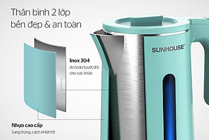 Bình siêu tốc inox 2 lớp 1,8L Sunhouse  SHD1351 - Hàng chính hãng (chỉ giao HN và một số khu vực)
