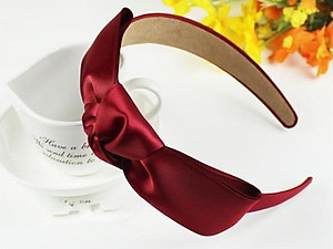 Bờm cài tóc nữ bọc lụa trơn nhiều màu BN42