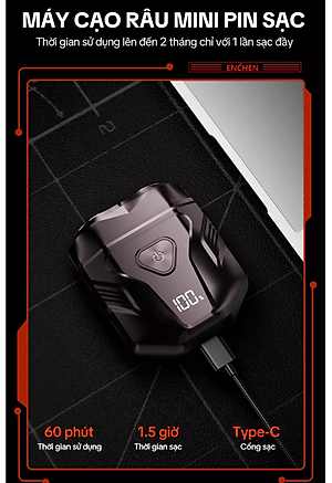 Máy cạo râu Enchen Mini X {New 2025} 15 lưỡi dao tự mài, đầu cạo 3D kháng nước toàn thân pin trâu - Hàng chính hãng