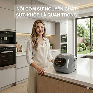 Nồi cơm điện lòng sứ dưỡng sinh 1.2L Mishio MK381 - Hàng chính hãng 