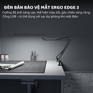 Đèn bàn học bảo vệ mắt DandiHome Ergo Edge chống cận để làm việc, học tập có thể kéo dài và gấp gọn - 3 phiên bản