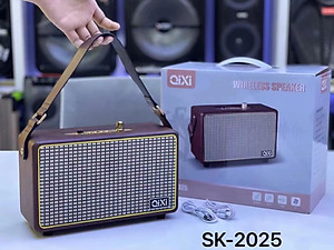 Loa bluetooth QIXI SK-2025 - Loa nghe nhạc bọc da thiết kế cổ điển sang trọng - Hệ thống loa 2.1 công suất 20W âm thanh trầm ấm - Tích hợp cổng micro 6.5mm - Đầy đủ các cổng kết nối Bluetooth, AUX, USB, TF card - Dung lượng pin cao - Hàng nhập khẩu
