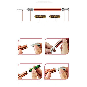 Bộ 7 Dụng Cụ Lấy Ráy Tai Có Đèn LED Bằng Thép Không Gỉ Màu Vàng Hồng Chất Lượng Cao  