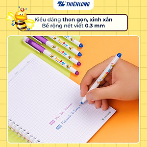 Hộp 10 cây Bút lông kim - Bút mực nước Beebee Thiên Long FL-04 mực tím
