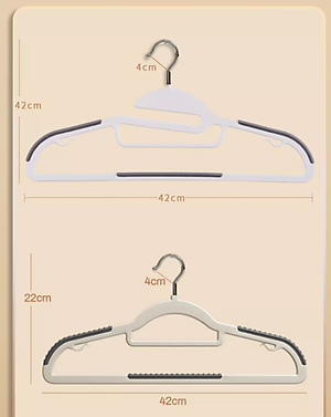 Combo 5 Móc Treo Quần Áo Chống Trượt, Biến Dạng Quần Áo, Móc Áo Nhựa Cao Cấp Chịu Tải Lớn Xoay 360 - Chính Hãng