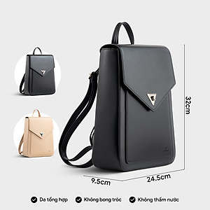 Balo Yuumy ( Thời trang nữ nắp gập dáng hộp cỡ lớn - Balo da Smooth YBA98 )