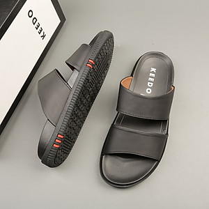 Dép quai ngang hàng hiệu da bò thật KEEDO TN-9021 Full hộp