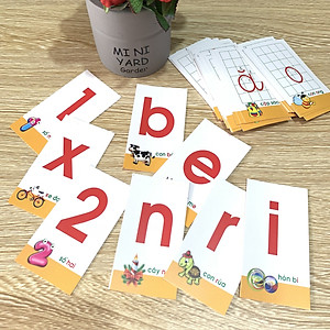 Bộ 42 Thẻ Học Nhận Biết Chữ Cái Và Số Đếm Cho Bé