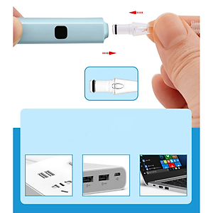 Dụng cụ lấy ráy tai HBH, nhiều đầu sử dụng cổng sạc USB Có Đèn Cho Bé Cao Cấp