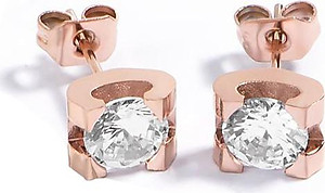 Bông tai Titan đính đá BT243 - Màu Đồng (2 chiếc)