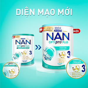 Sữa Bột Nestlé NAN OPTIPRO PLUS 3 800g/lon với 5HMO xuất xứ Thụy Sĩ - Hỗ trợ Tiêu Hóa, Đề Kháng, Trí Não & Chiều Cao (1-2 tuổi)