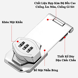 Chốt Khóa Mật Khẩu KUNBE Chốt Cửa Lật Khóa Số Nhiều Kích Thước Thích Hợp Nhiều Loại Cửa