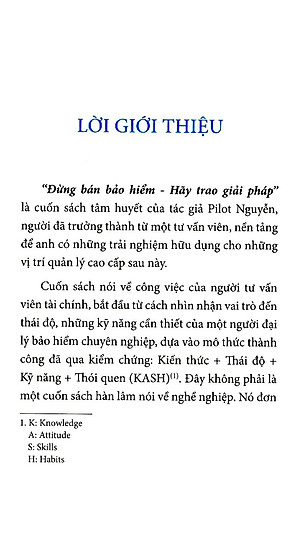 Đừng Bán Bảo Hiểm Hãy Trao Giải Pháp - Sách Gối Đầu Dành Cho Tư Vấn Bảo Hiểm Nhân Thọ (Tái Bản 2020)