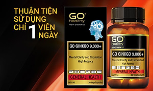 Viên uống bổ não nhập khẩu chính hãng New Zealand GO GINKGO 9000+ (60 viên) hỗ trợ tăng cường tuần hoàn não, cải thiện trí nhớ, tăng khả năng tập trung