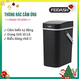 Thùng Rác Thông Minh Cảm Biến Đa Năng Độ Nhạy Cao Tự Động Đóng Mở Khi Cho Rác Vào Thùng Vô Cùng Tiên Lợi FEIDASH TG6020U 10L - Thiết kế sang trọng làm đẹp không gian gia đình bạn - Quai sách cao su mềm mại không gây đau tay khi mang xách