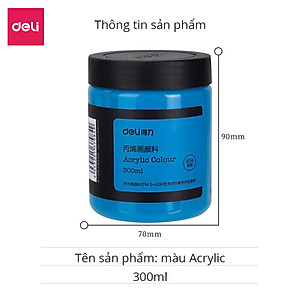 Màu Acrylic 300ml cao cấp dạng hũ Deli - Tô đất sét, đất nặn tự khô, vẽ vải, giày, đa chất liệu, tươi sáng, nhanh khô - Nhiều màu sắc - 73875