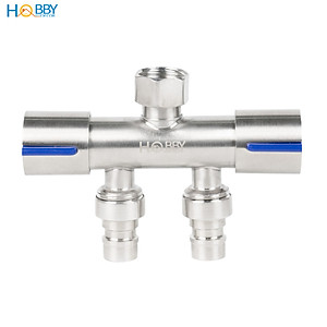 Van chia nước 2 đầu vặn cho dây cấp inox 304 Hobby home decor DNV2