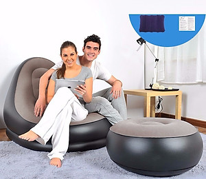 Ghế đệm hơi tựa lưng tặng kèm bơm điện 2 chiều