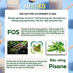 Sữa Hữu Cơ Miwako Nhập Khẩu Malaysia Hộp 700g Vị Gạo, Sữa Hạt Dinh Dưỡng Cho Bé Biếng Ăn Tiêu Hóa Kém Thấp Còi