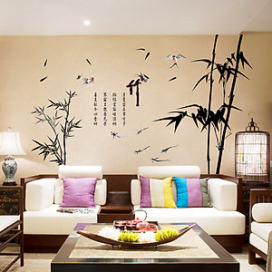 Decal Giấy dán tường bụi trúc đơn sắc XL8237