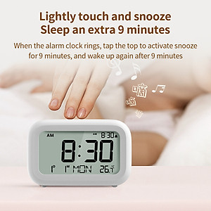 Đồng hồ báo thức điện tử Xioami Youpin HAPPIME có đèn nền LCD HD Thời gian màn hình lớn / Ngày / Tuần / Hiển thị nhiệt độ Hàng nhập khẩu