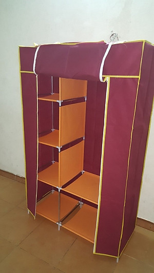 Tủ quần áo 2 buồng 6 ngăn hàng Việt Nam cao cấp - Tủ vải 170cm chất lượng cao khung Inox tĩnh chắc chắn, cứng cáp - Hàng chính hãng D Danido 