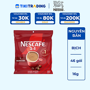 [ Tặng Hũ Thủy Tinh NESCAFÉ (Tet 26) NESCAFE] Cà phê Hòa tan NESCAFÉ VỊ NGUYÊN BẢN 46 gói Đậm Thơm Hoàn Hảo