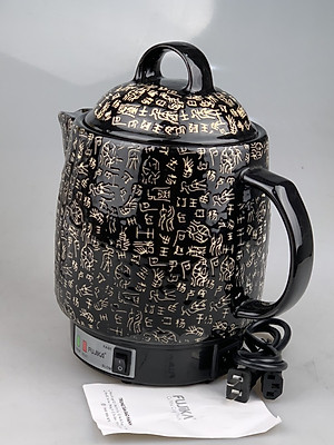 Siêu Sắc Thuốc 3L ,Ấm Sắc Thuốc Tự Động Fujika K5 Lòng Ấm Tráng Men Chịu Nhiệt Cao Màu Đen Họa Tiết Kí Tự- Hàng Chính Hãng